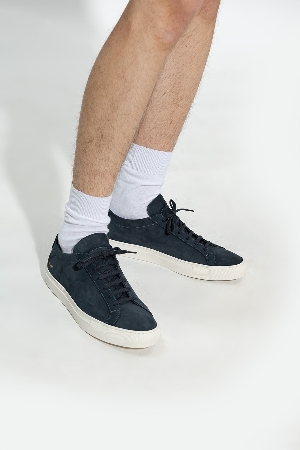 Navy blue Original Achilles Low sneakers Common Projects SchaferandweinerShops Spain black leather patent shoes